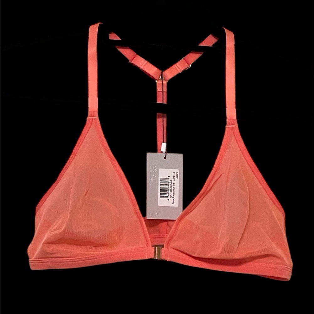 NEGATIVE UNDERWEAR Sieve Coral Racerback Bra Size 3 NWT